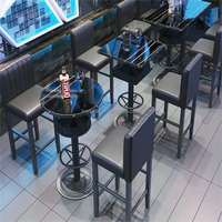 Meubles de bar d'usine meubles de restaurant pour boîte de nuit table de bar ronde industrielle ensemble table de bar et chaises de bistro en bois haut de gamme