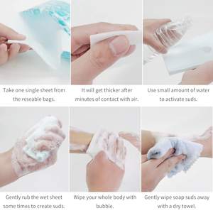 Vente chaude jetable sans rinçage entièrement corps bain éponge <span class=keywords><strong>savonneuse</strong></span> éponge de lavage - Product Image 5