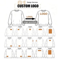 Sweat-shirt à col rond pour homme, design personnalisé, épaules tombantes, 400 GSM, 100% coton Pima, coupe ample, style streetwear