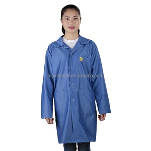 معطف مختبر مضاد للكهرباء الساكنة من ماكسشارر باللونين الأبيض والأزرق، ملابس صحية تستخدم في المستودعات والغرف النظيفة، زي مخصص للعمال - Product Image 5
