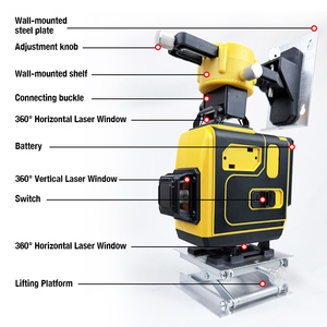 <span class=keywords><strong>Niveau</strong></span> <span class=keywords><strong>laser</strong></span> croisé rechargeable avec base magnétique pour les travaux de cloisons sèches et de rénovation de la maison - Product Image 2