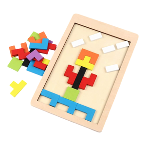 Puzzle in Stile Legno con Blocchi Geometrici Colorati per Bambini, <span class=keywords><strong>Apprendimento</strong></span> Precoce, Risoluzione dei <span class=keywords><strong>Problemi</strong></span> e Gioco Montessori a Casa per la Scuola dell'Infanzia - Product Image 3