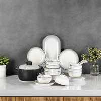 Service de table de luxe moderne, assiettes creuses en porcelaine style Ins, motif végétal, design nordique, en céramique