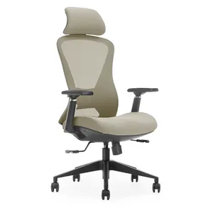 Silla de oficina ejecutiva ergonómica de malla y tela, silla giratoria ajustable multifunción para el hogar y la Oficina
