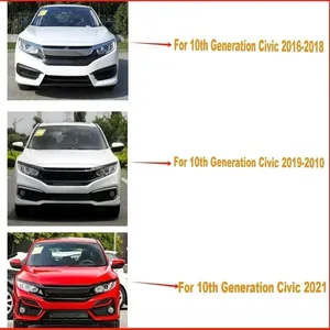 <b>For</b> 10th Gen 2016 2017 2018 2019 2020 2021 Car Front Bumper Racing <b>Grille</b> Upper Hood <b>Mesh</b> Body Kit Exterior - Product Image 2