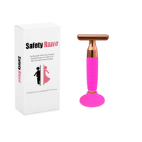 Rasoirs à lames réutilisables en vente chaude avec étui de voyage, rasoir pour femmes, lame en acier inoxydable