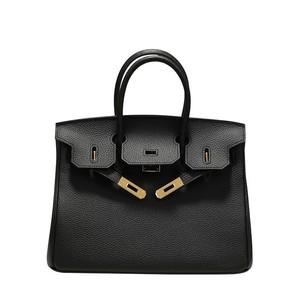 Bolso de Mano de Cuero Genuino de Lujo con Cierre de Cremallera, Ligero, Gran Capacidad, Correa de Hombro Cruzada - Product Image 1
