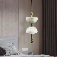 Lustre LED long en fer de style Wabi-Sabi vintage pour chambre à coucher, hôtel, luminaire suspendu design