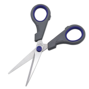 Stainless Steel Household Scissors Straight Tip Blue Gray Handle For Paper Cutting Thread Trimming Office Use - Product Image 2