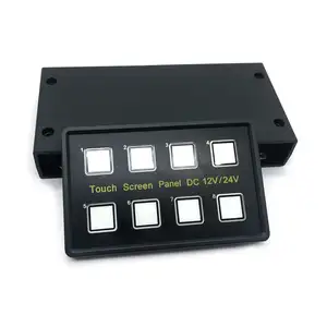 12V/24V 8 Gang Blue Led Capacitive Sense Touch Screen Switch Panel Box for Car Marine Boat Caravan Household +45Lables