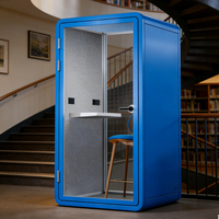 Cabine téléphonique de bureau insonorisée, modulaire, extensible et réglable, en acier moderne, pour une personne, avec capteur intelligent, pour bureau à domicile