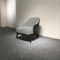 Ensemble de canapés de réception de bureau de style italien minimaliste moderne canapé en tissu incurvé avec cadre en bois massif et éponge haute résilience