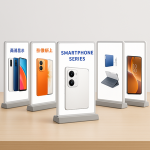 กล่องไฟโฆษณา LED แบบสองด้าน A4 ขายส่ง แบบชาร์จไฟได้ไร้สาย ป้ายตั้งโต๊ะ กรอบแม่เหล็ก สำหรับโปสเตอร์และรูปภาพ - Product Image 1