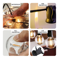 Guirlande lumineuse LED G40, 50 pieds, globes féeriques, éclairage d'extérieur, luminaire décoratif, idéal pour une fête, un jardin, un Patio ou la rue