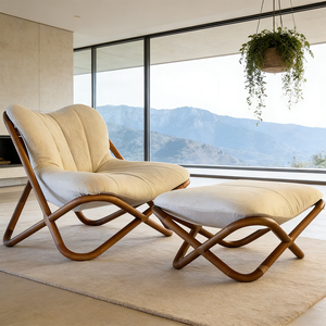 <span class=keywords><strong>Fauteuil</strong></span> de salon moderne avec ottoman, <span class=keywords><strong>fauteuil</strong></span> nordique de luxe, canapé paresseux pour balcon, salon ou extérieur - Product Image 1