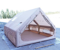 Tenda Tiup 12 Pintu Ganda Empat Musim Portabel Tahan Air Tinggi untuk Berkemah di Luar Ruangan 2 Orang Berbahan PVC Mesh