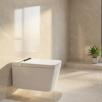 Nouvelle conception de toilette intelligente à ouverture automatique avec capteur, siège chauffant, design allongé, auto-nettoyant, suspendue au mur, en céramique moderne