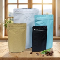 Venta al por mayor de papel Kraft mate, bolsa de pie con cremallera y ventana, embalaje de papel para alimentos, café, aperitivos, semillas