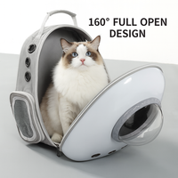 Sac à dos transparent pour animaux de compagnie avec fenêtre Style astronaute Sac de voyage pour chat et petit chien, ventilé, coque rigide, transporteur extérieur portable