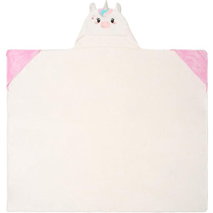 B858 blanc <span class=keywords><strong>licorne</strong></span> thème couvertures à <span class=keywords><strong>capuche</strong></span> chauffe-mains poches peluche Polyester bouton fermeture en gros usine couverture à <span class=keywords><strong>capuche</strong></span> - Product Image 1