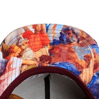 Gorra de Béisbol de PVC con Estampado Digital Personalizado de Gesto de Oración, Transpirable, de 5 Paneles, con Cierre a Presión, para Verano, Estilo Hip Hop Urbano