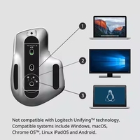 Souris sans fil MX Master 3s double mode pour droitier, 8000 DPI, rechargeable, pour ordinateur portable, multi-écrans, souris de bureau USB Flow