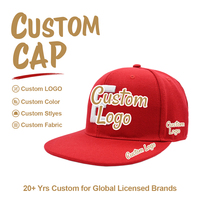 Topi Guanhua Caps GH-SN002 Merah E Snapback Cap Flat Brim Baseball Cap Flat Cap Brim Cap