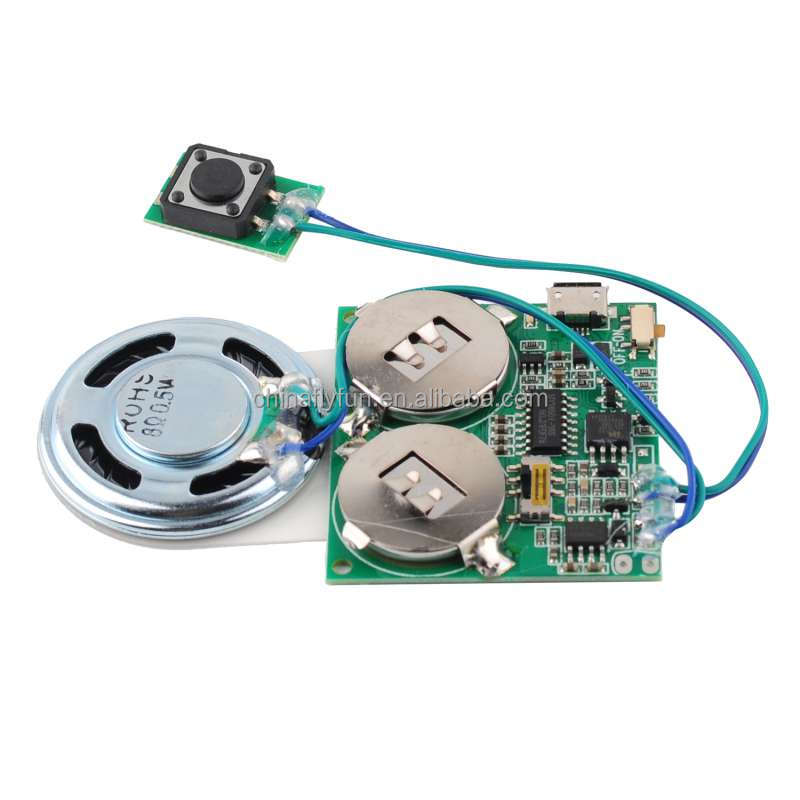 Звукозаписываемый модуль DIYmall, 4 МБ, с кнопкой управления музыкой, с голосовым проигрывателем, программируемый чип для разговора, музыкальный подарок на Рождество