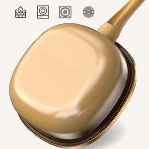 Titanium Coated Rock <b>Nonstick</b> Frying Pan Flat Bottomed Gas & Electromagnetic Stove Universal Household Pan - Product Image 4