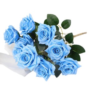 Rosas Artificiales de 10 Cabezas, Flores de Seda y Plástico de Alta Simulación, Decoración para el Hogar, Accesorios para el Día de San Valentín - Product Image 5