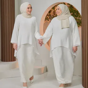 Collection haut de gamme, robe maxi élégante blanche, mode musulmane modeste, robe à manches longues pour femmes, tenue de bureau quotidienne - Product Image 5