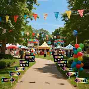 Panneau de jardin personnalisé avec piquet inclus, résistant à la décoloration et imperméable, pour décoration extérieure de pelouse, réunions de famille et fêtes - Product Image 2