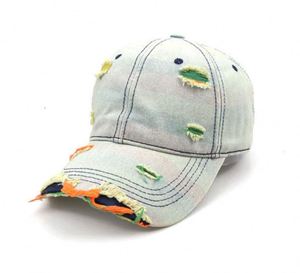 Spring <b>Summer</b> New Vintage Formal Hole Washed Personalized Denim Baseball <b>Cap</b> Outdoor Casual American Peaked Hat Trendy - Product Image 4