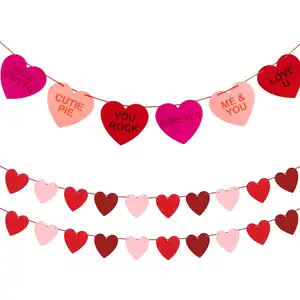 Гирлянда из войлока в форме сердца премиум-класса, баннер в форме сердца для Дня Святого Валентина