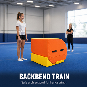 Matelas de gymnastique en mousse pour <span class=keywords><strong>l</strong></span>'entraînement au saut arrière avec base, pour enfants et adolescents, idéal pour la gymnastique, le cheerleading et les clubs, vente en gros - Product Image 1
