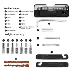 WEST BIKING Mini herramientas de bicicleta desmontables multifuncionales mantenimiento ligero portátil herramientas de reparación de bicicletas - Product Image 5