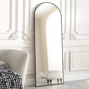 Espejos de piso de longitud completa de pie de pared grande espejo decorativo moderno decoración del hogar Baño aleación de aluminio espejo enmarcado