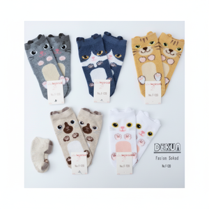 Cartone animato donna calze da barca 10 stili in una scatola ricamata con stampa animalier leggero traspirante lunghezza alla caviglia Design personalizzato Logo - Product Image 1