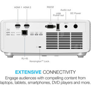 Projecteur vidéo <span class=keywords><strong>Optoma</strong></span> UHZ66 Smart 4K HDR, projecteur de jeu Full HD 4000 lumens avec zoom optique 1.6X projecteur 3D à contraste élevé - Product Image 6