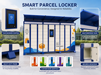 Casier intelligent extérieur pour colis, borne de retrait de colis en libre-service, casier de stockage électronique pour livraisons, idéal pour les communautés d'appartements