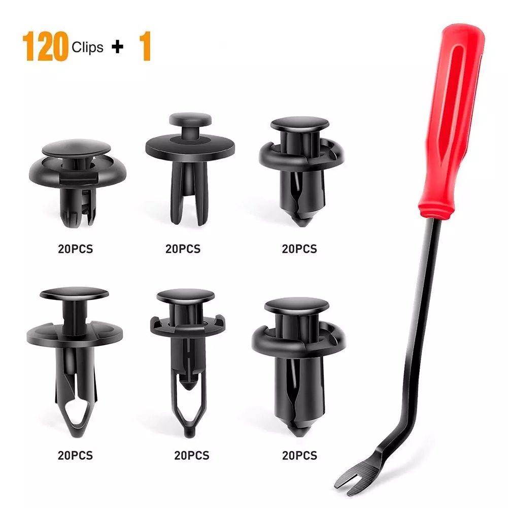 120PCS Car Retainer 6.3mm 8mm 9mm 10mm Expansion Screws Replacement Kit Bumper Push Rivet Clips, 1PC Fastener Remover