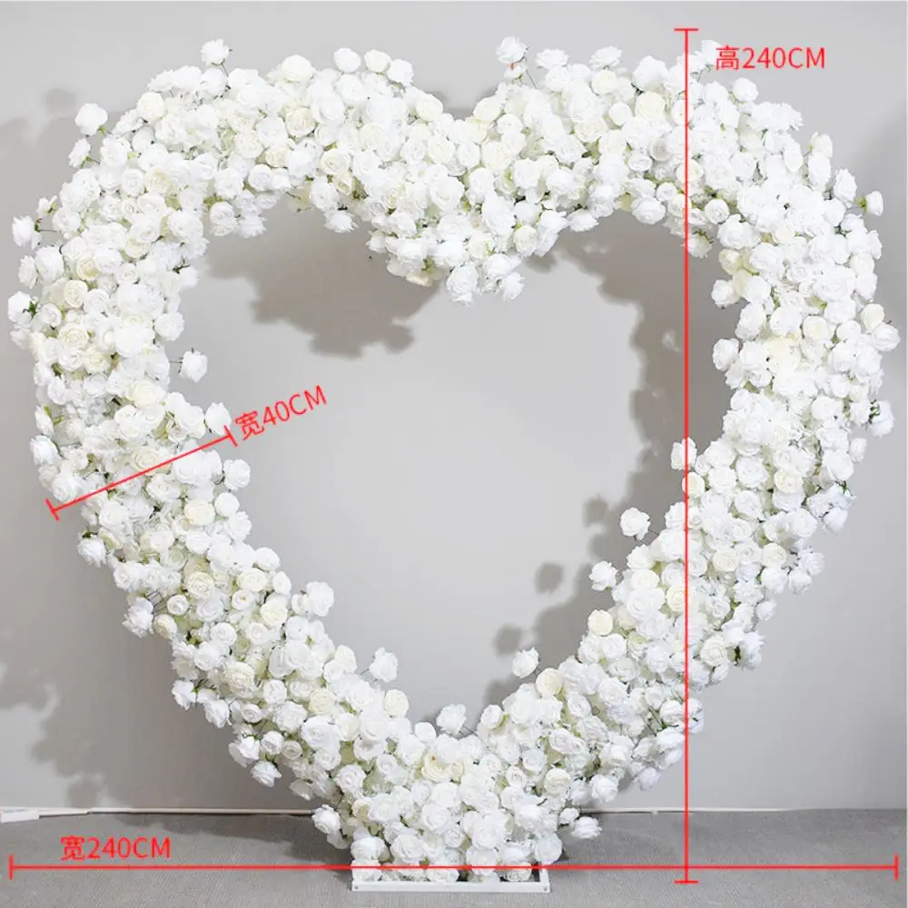 Customized Greenery Floral Heart Shape Wedding Backdrop Decor Arch Flowers Wedding 2.4*2.4m Wedding Arch