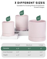 Pot Bunga Keramik Kecil Minimalis Warna Pink dengan Lapisan Matt, Lubang Drainase, dan Alas, Dekorasi Rumah yang Indah untuk Taman Luar Ruangan