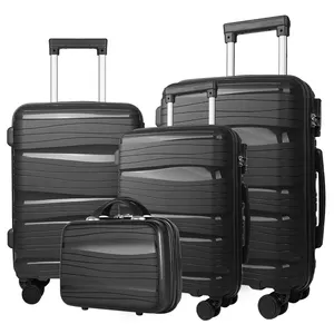 बोजुन पीपी सामान के साथ सामान सेट, यात्रा और प्रचार के लिए चेक बैग ट्रॉली बैग ट्रॉली बैग
