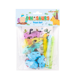 Dinosaur Party Novelties Mini Toys Dino Gift Set Pull Back Dinosaur Sticker Bubble Wand Kids Fun Party Bag Pinata Fillers Toys