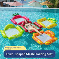 Lot de 4 flotteurs de piscine 48 pouces, flotteurs fruits avec fond en maille, hamac de piscine portable, fabriqué en Chine Hubei, pour piscine et plage