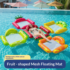 4 flotteurs de piscine en forme de fruits de 48 pouces avec fond en maille, hamac de piscine portable, pour piscine, plage, lac - Product Image 3