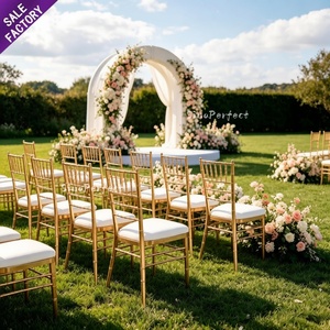 Favorable Price Stainless Steel Hotel <b>Stackable</b> Metal Elegant Wedding Banquet <b>Chairs</b> <b>Dining</b> <b>Chair</b> With Gold Legs - Product Image 1