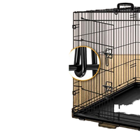 Cage pour chien en métal, cage intérieure filaire avec design pliable, double porte, plateau en plastique amovible, style classique de luxe pour animaux de compagnie