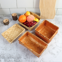 Panier à Fruits en Bambou Style 2 Vente en Gros à Bas Prix Objets en Rotin Stockage Paniers en Bambou Tissé pour Cadeaux Bambou